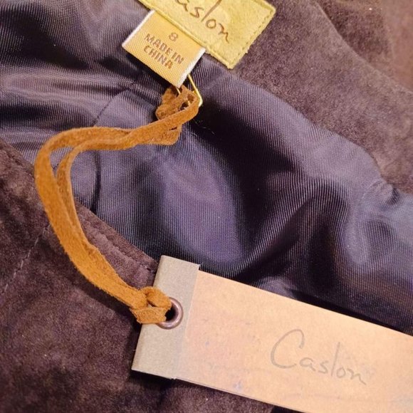 Nordstrom CASLON brown suede leather lined pants - 8 (30×34) - Picture 2 of 4